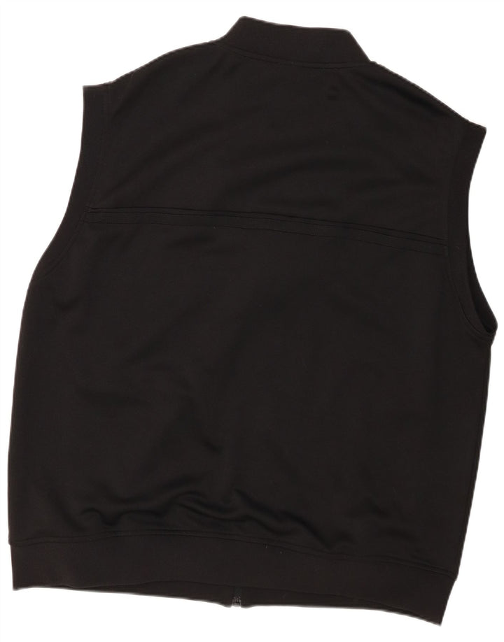 Sergio Tacchini Jaqueta masculina sem mangas com capuz 3XL poliéster preto