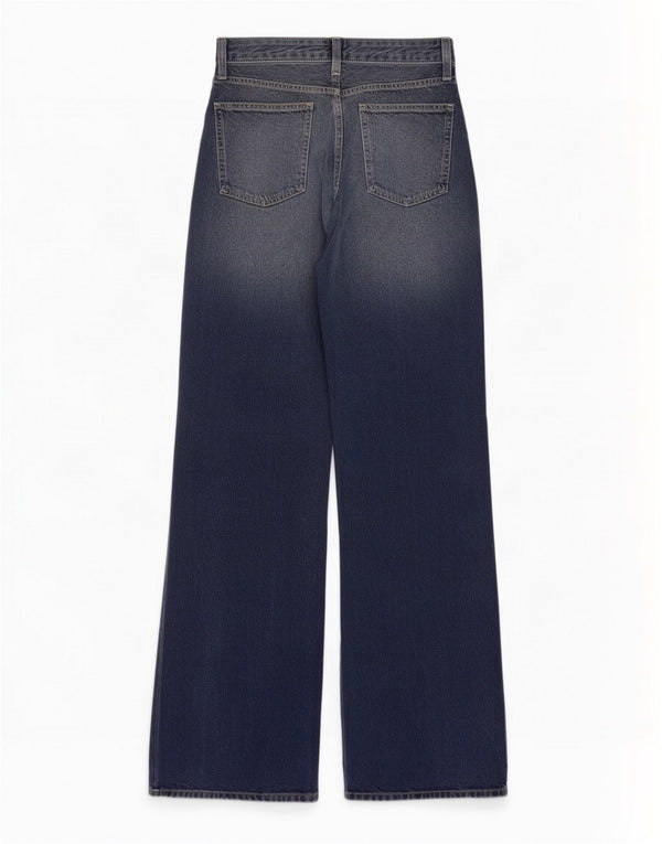 Calça jeans feminina Zara com perna larga EU 34 2XS W24 L34 azul marinho algodão