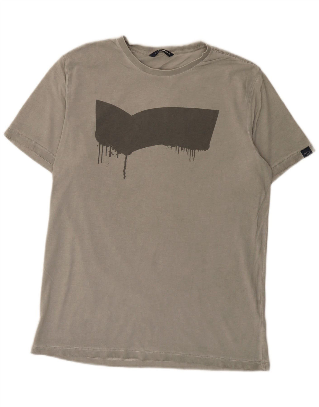 Camiseta gráfica masculina Gas Top grande algodão cinza