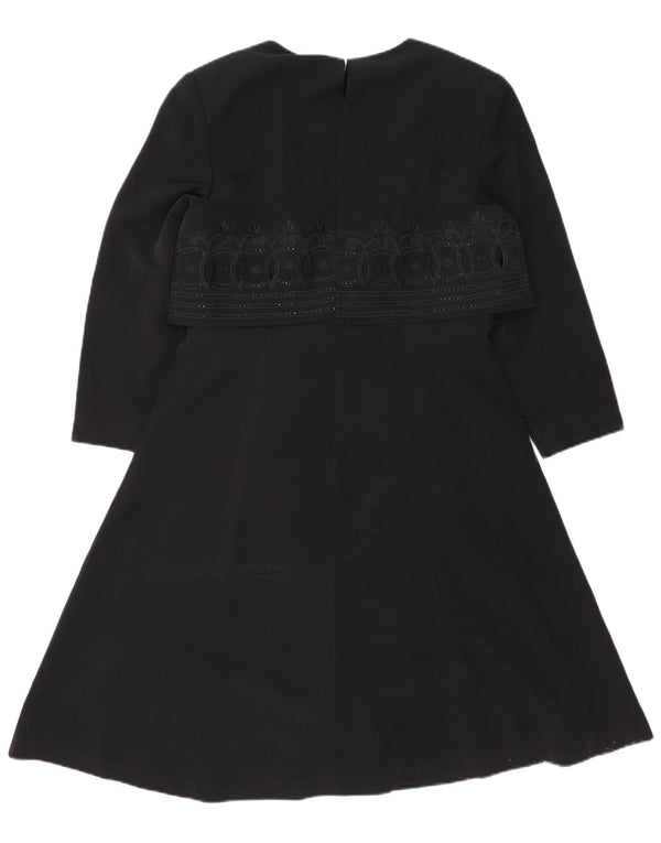 Vestido feminino bagatelle manga 3/4 evasê IT 46 grande preto paisley