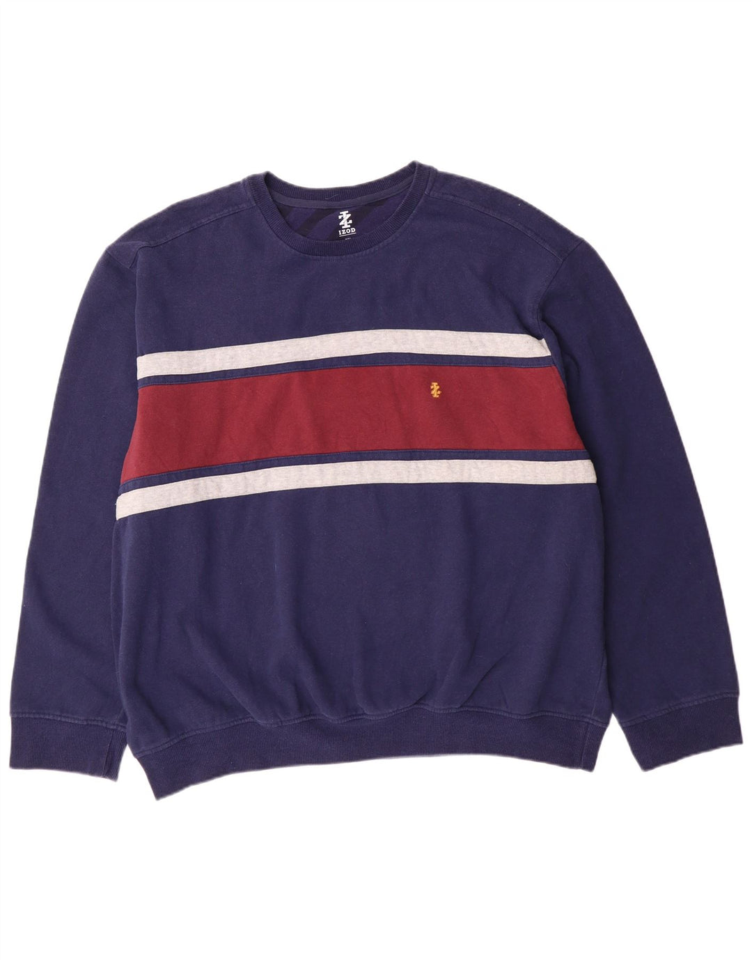 Izod moletom masculino jumper 2XL algodão listrado azul marinho
