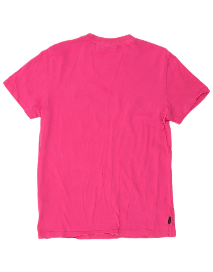 Camiseta masculina Superdry Top grande algodão rosa