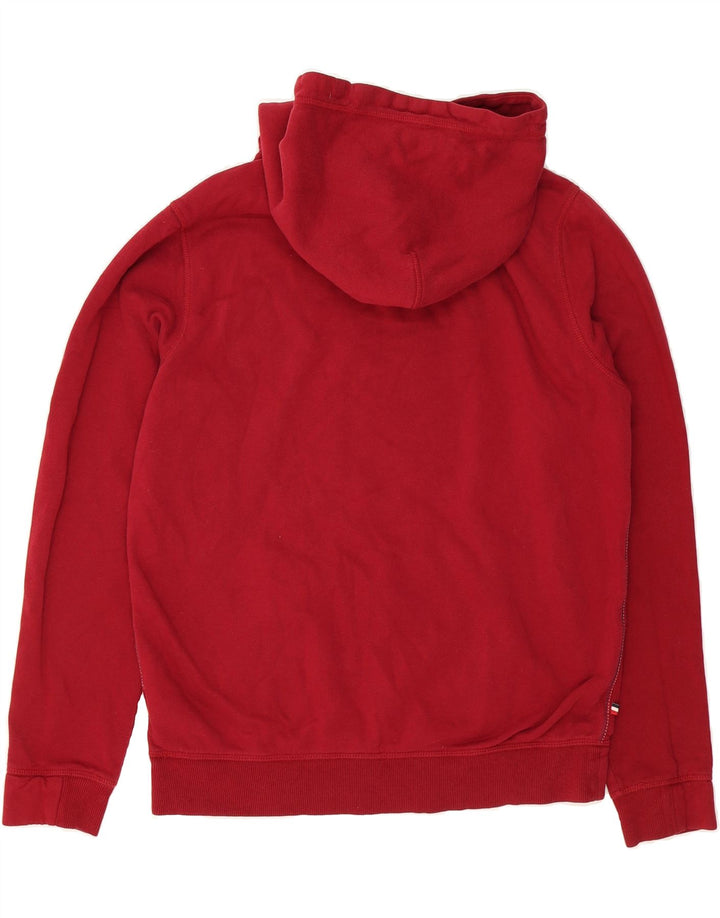 TOMMY HILFIGER Mens Graphic Hoodie Jumper Large Burgundy Cotton Vintage Tommy Hilfiger and Second-Hand Tommy Hilfiger from Messina Hembry 
