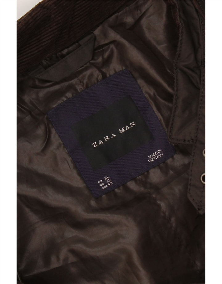 Jaqueta utilitária masculina Zara Reino Unido 42 XL marrom
