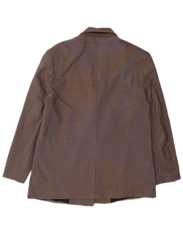 Jaqueta blazer oversized feminina Zara Reino Unido 10 pequeno houndstooth multicolorido