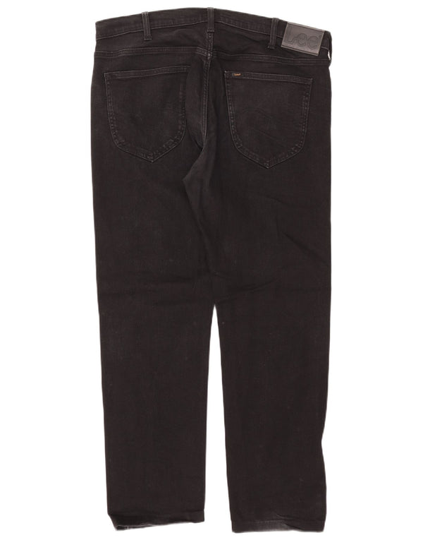 Lee Mens Daren Zip Fly Straight Jeans W36 L28 Algodão Preto