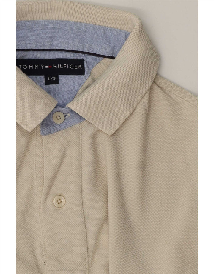 Camisa polo masculina Tommy Hilfiger grande bege