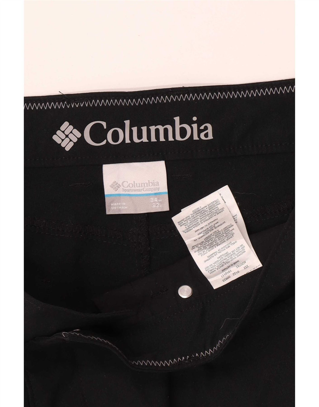 Calça casual regular masculina Columbia W34 L32 nylon preto