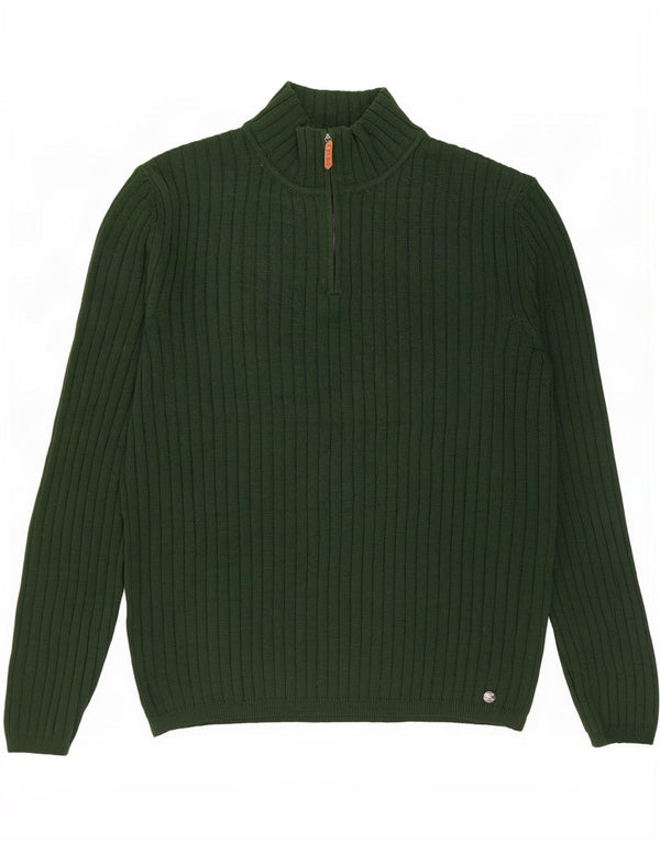 Suéter masculino Rifle com zíper e gola 3XL verde