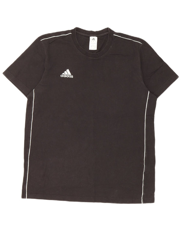 Adidas Mens Camiseta Top Grande Algodão Preto