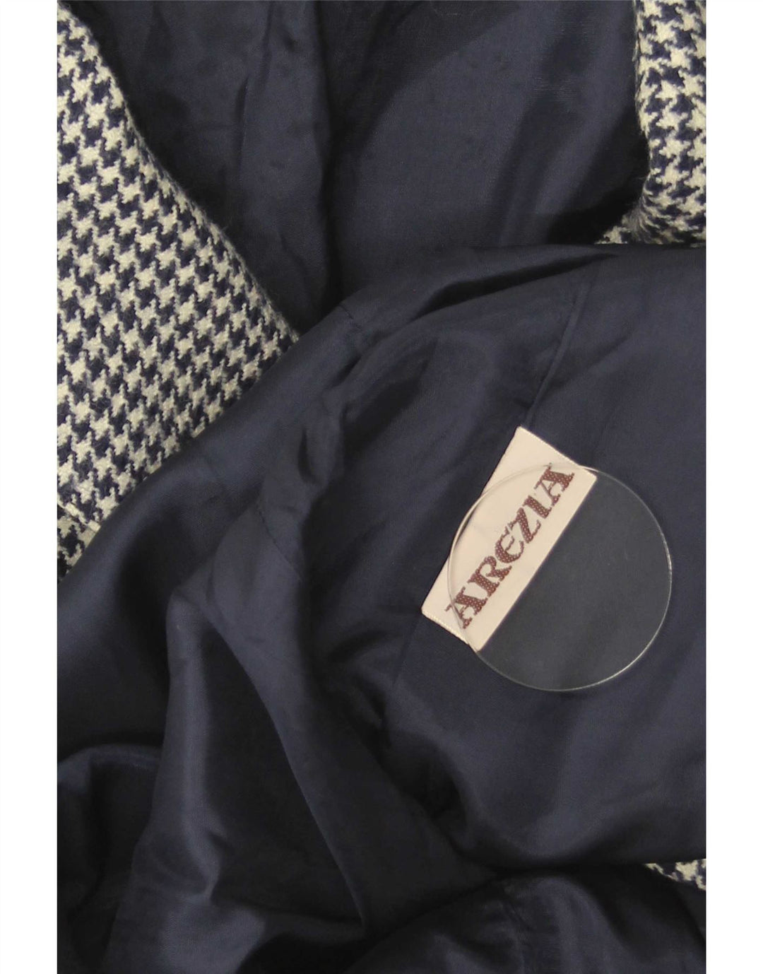 Jaqueta Blazer Feminina Arezia IT 42 Médio Azul Marinho Houndstooth