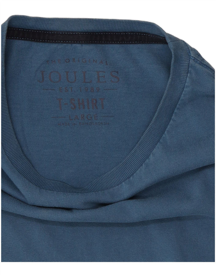 Camiseta masculina Joules Top grande algodão azul