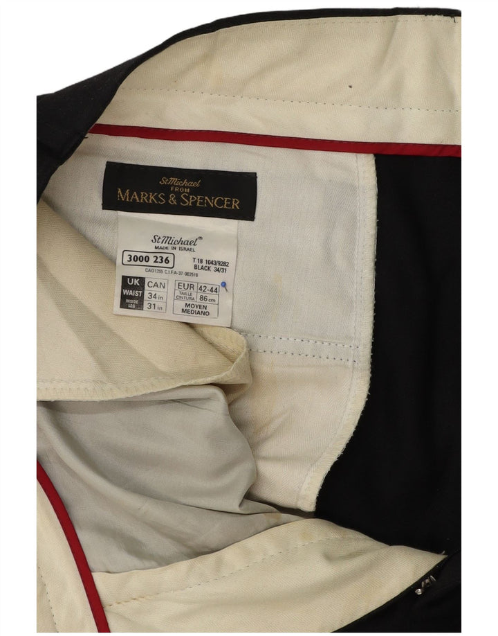 Calça masculina Marks & Spencer com pegged suit W34 L30 lã cinza