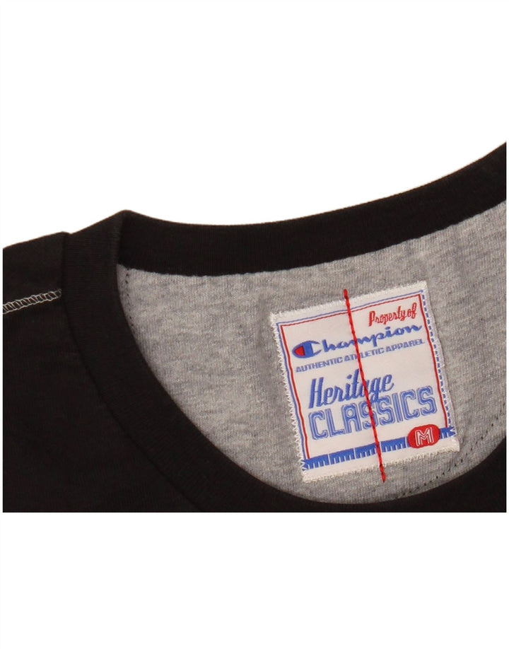 Camiseta feminina CHAMPION Heritage Classics Crop Top UK 12 Médio Preto