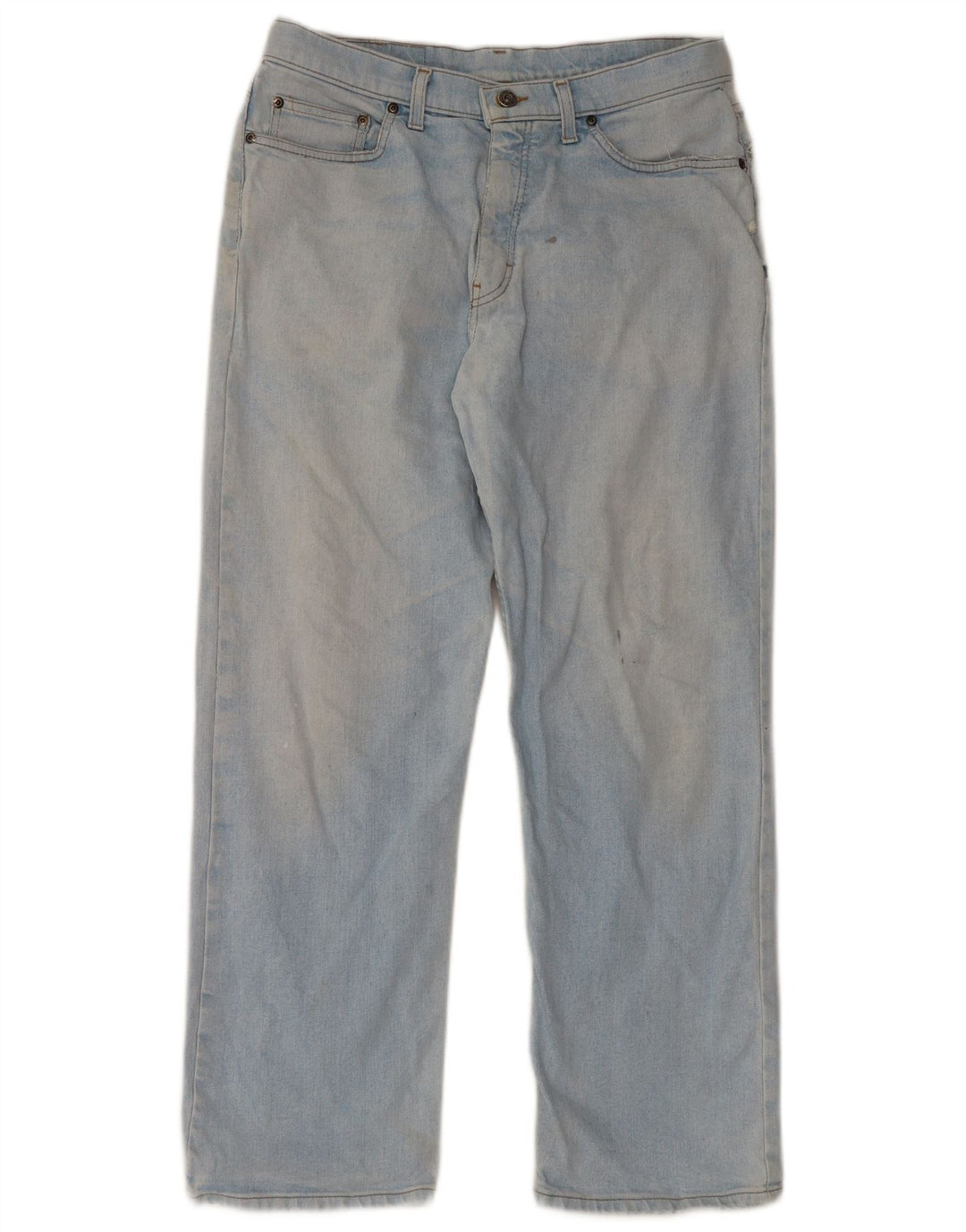 Jeans Marks & Spencer feminino de perna larga W34 L29 algodão azul