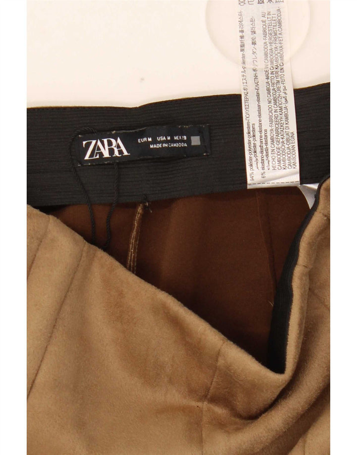 Zara Calça Feminina Slim Cintura Alta Médio W28 L27 Marrom Poliéster