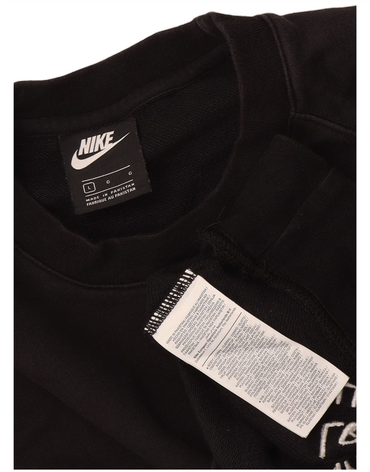 Nike masculino gráfico moletom jumper grande algodão preto