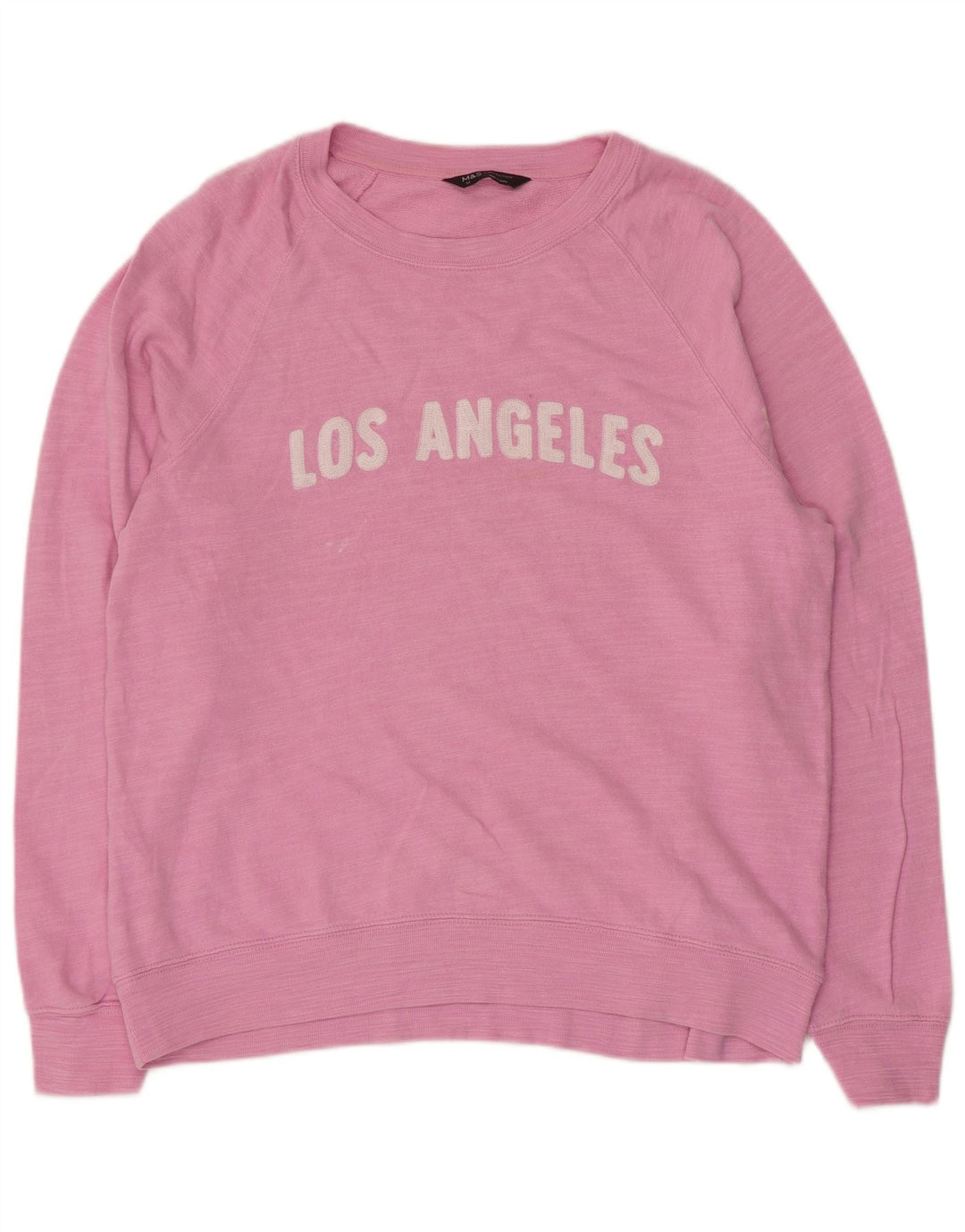 Suéter gráfico feminino Marks & Spencer Reino Unido 12 médio rosa manchado