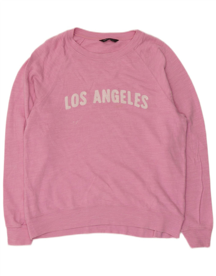 Suéter gráfico feminino Marks & Spencer Reino Unido 12 médio rosa manchado