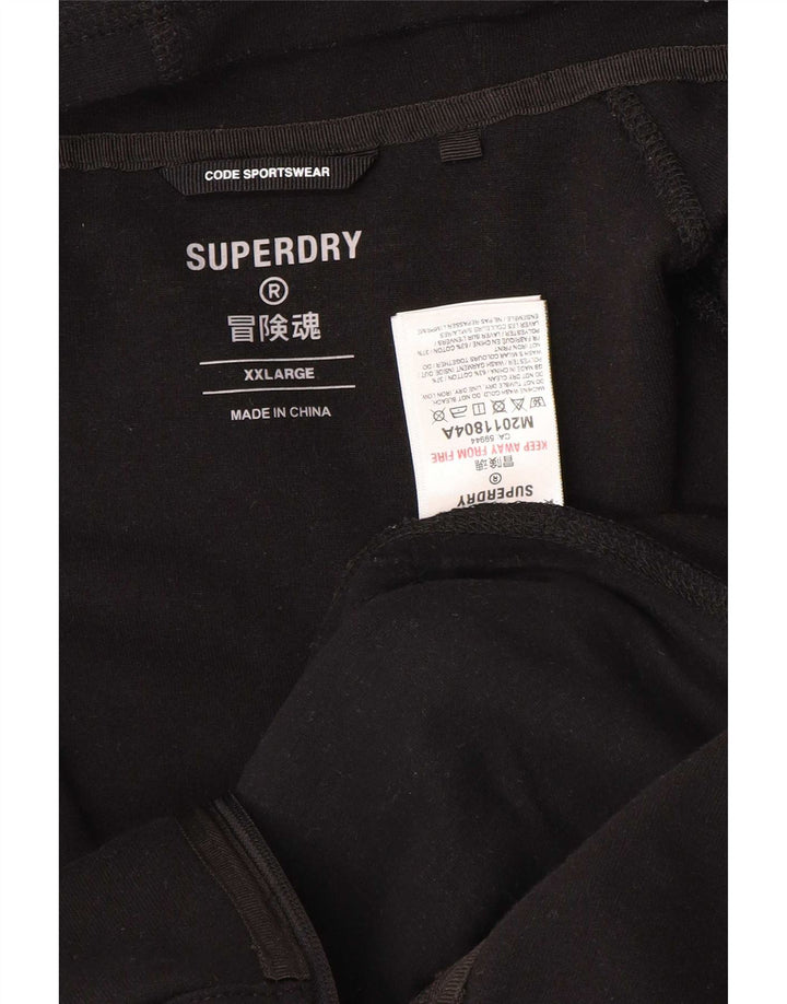 Suéter masculino Superdry com capuz e zíper 2XL algodão preto