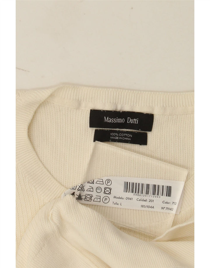 Camiseta masculina de manga curta Massimo Dutti grande algodão branco