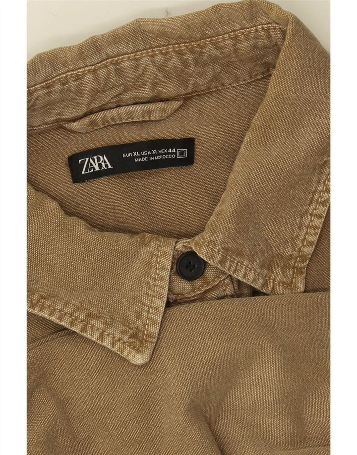 Zara Camisa Masculina XL Marrom