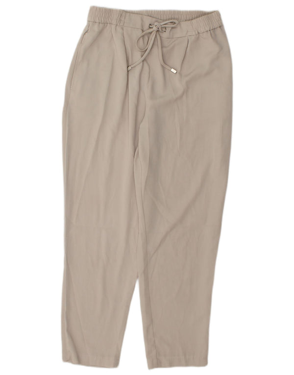 Zara Calça feminina casual cônica pequena W26 L25 poliéster bege
