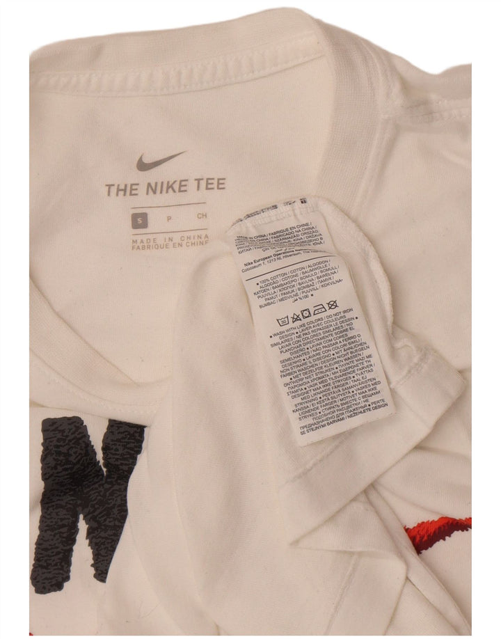 Camiseta Nike masculina gráfica top pequeno algodão branco