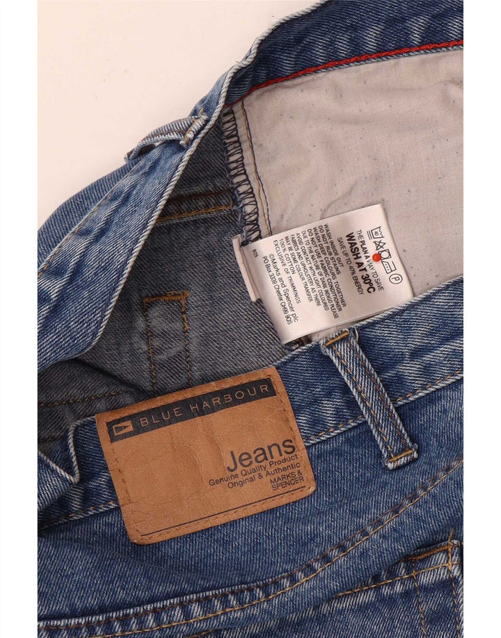 Calça jeans reta masculina Marks & Spencer Blue Harbor W34 L33 algodão
