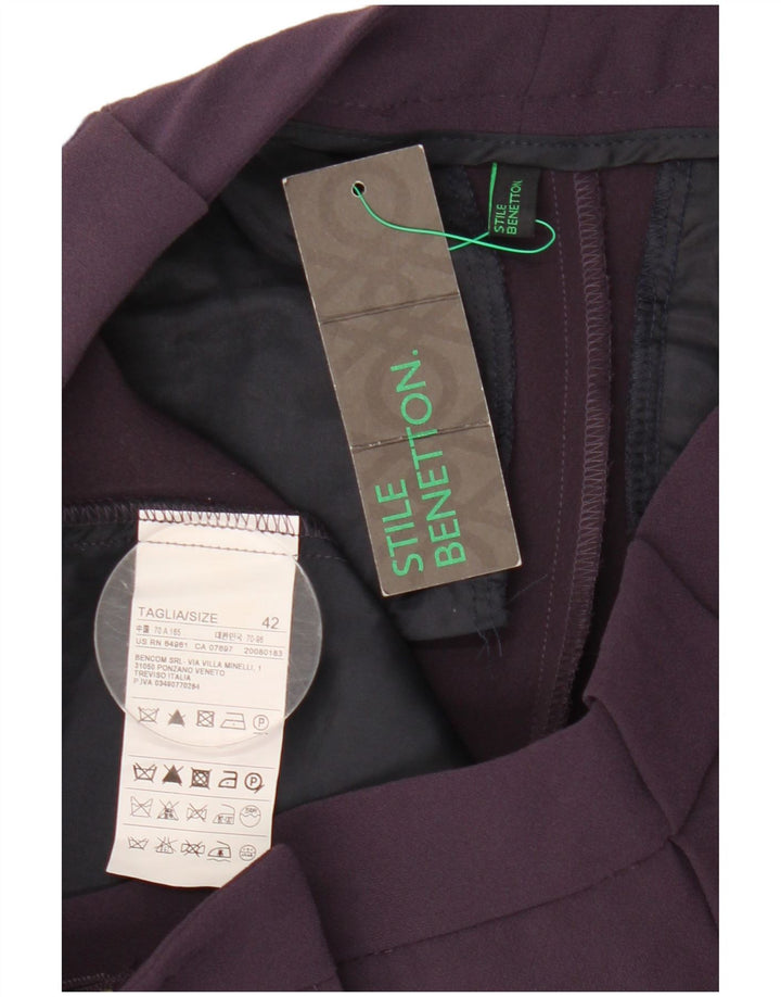 Calça Chino Slim Feminina Benetton IT 42 Médio W30 L28 Poliéster Roxo