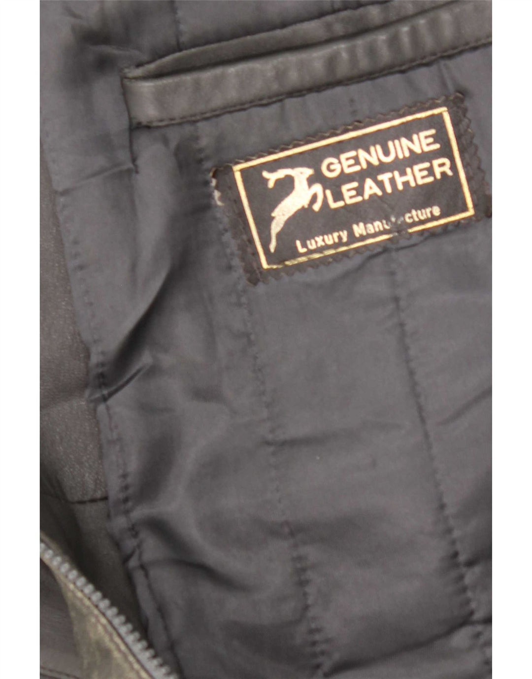 Jaqueta de couro masculina vintage UK 40 grande cinza