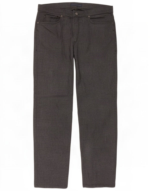 Trussardi Calça masculina reta casual W36 L32 algodão cinza