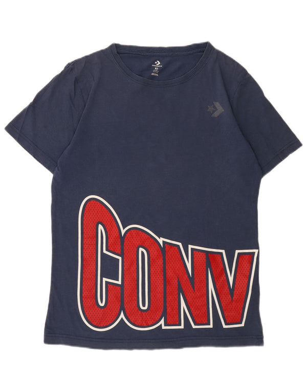 Camiseta Converse Boys Graphic Top 13-14 Anos XL Azul Marinho Algodão