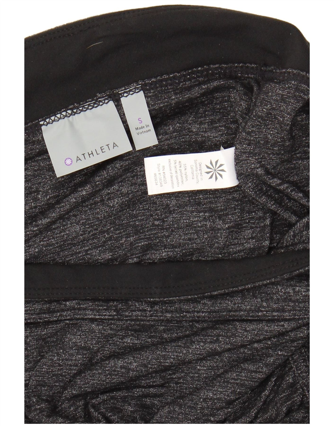 Saia feminina Athleta pequena W28 nylon manchado cinza