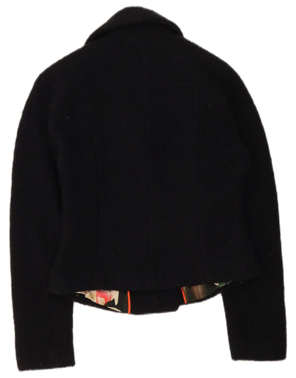 Jaqueta Bolero Feminina Ted Baker UK 8 Pequena Lã Preta