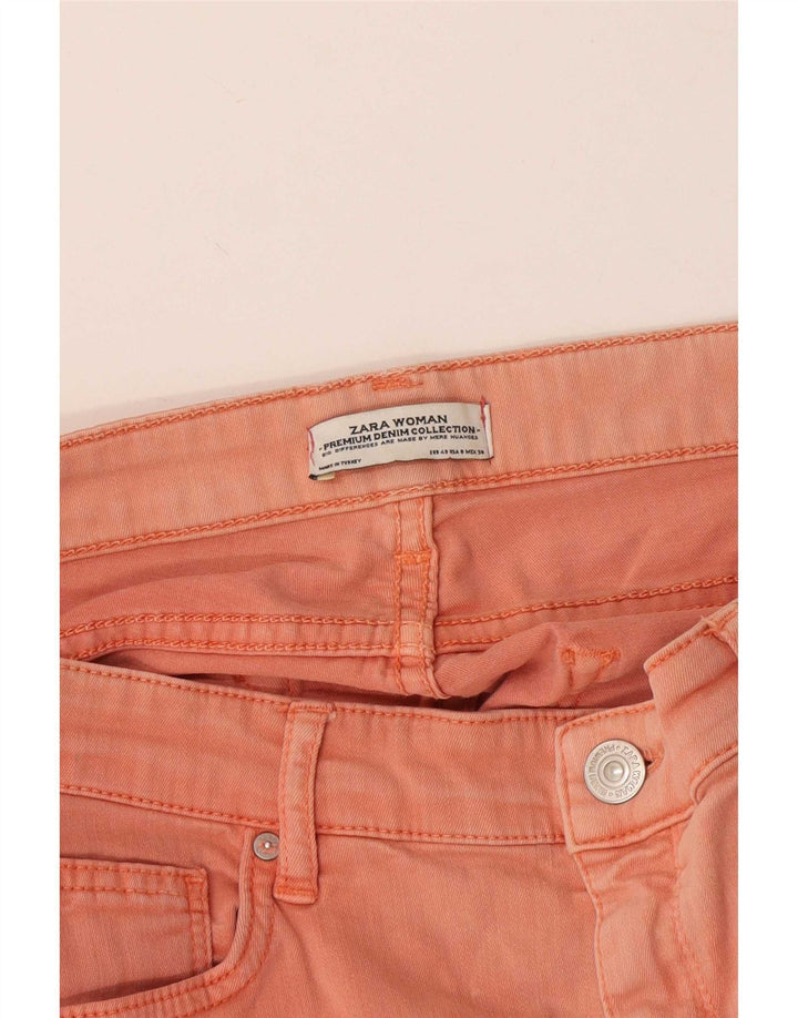 Zara Jeans Skinny Feminino EU 40 Médio W30 L26 Laranja
