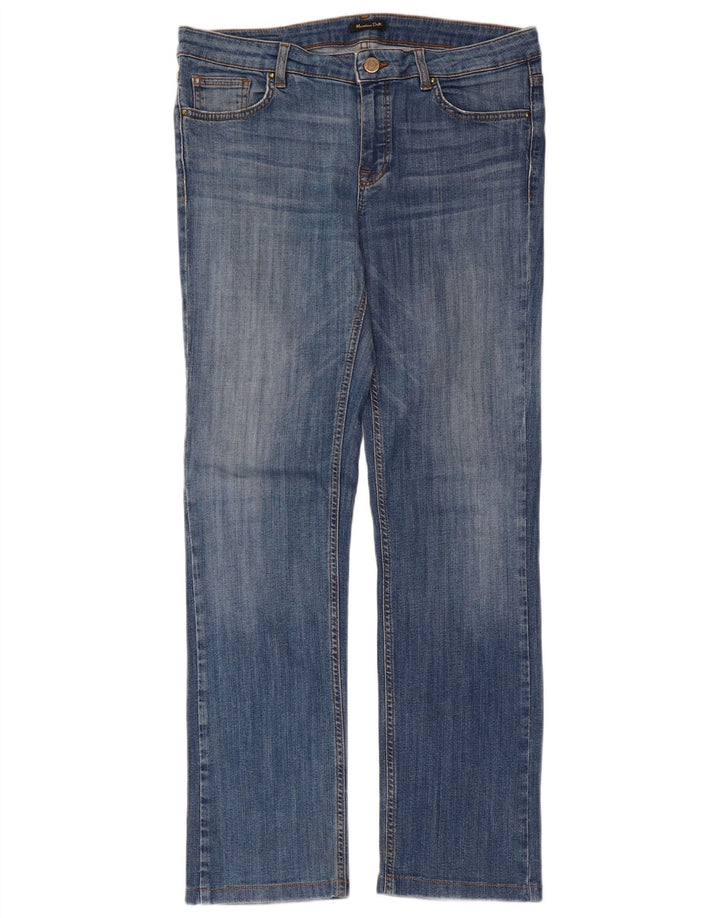 Jeans reto feminino Massimo Dutti EU 42 grande W32 L29 azul