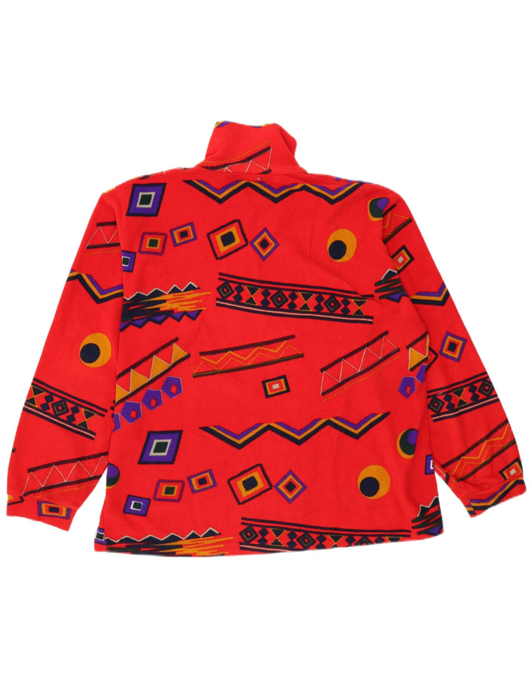 Suéter masculino Bailo de lã com zíper e gola XL vermelho geométrico