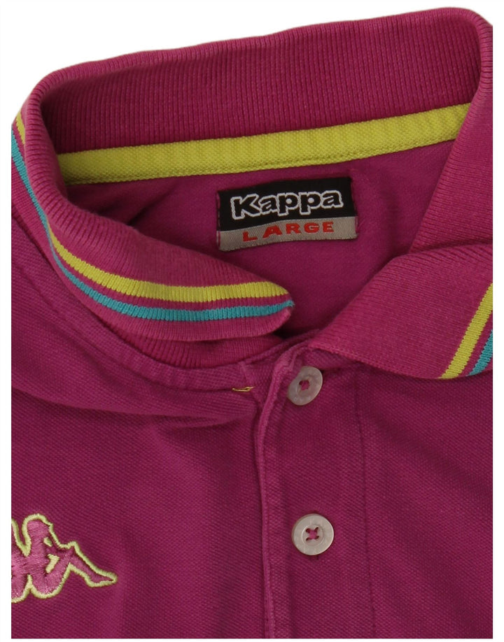 Camisa polo masculina Kappa grande listrada roxa