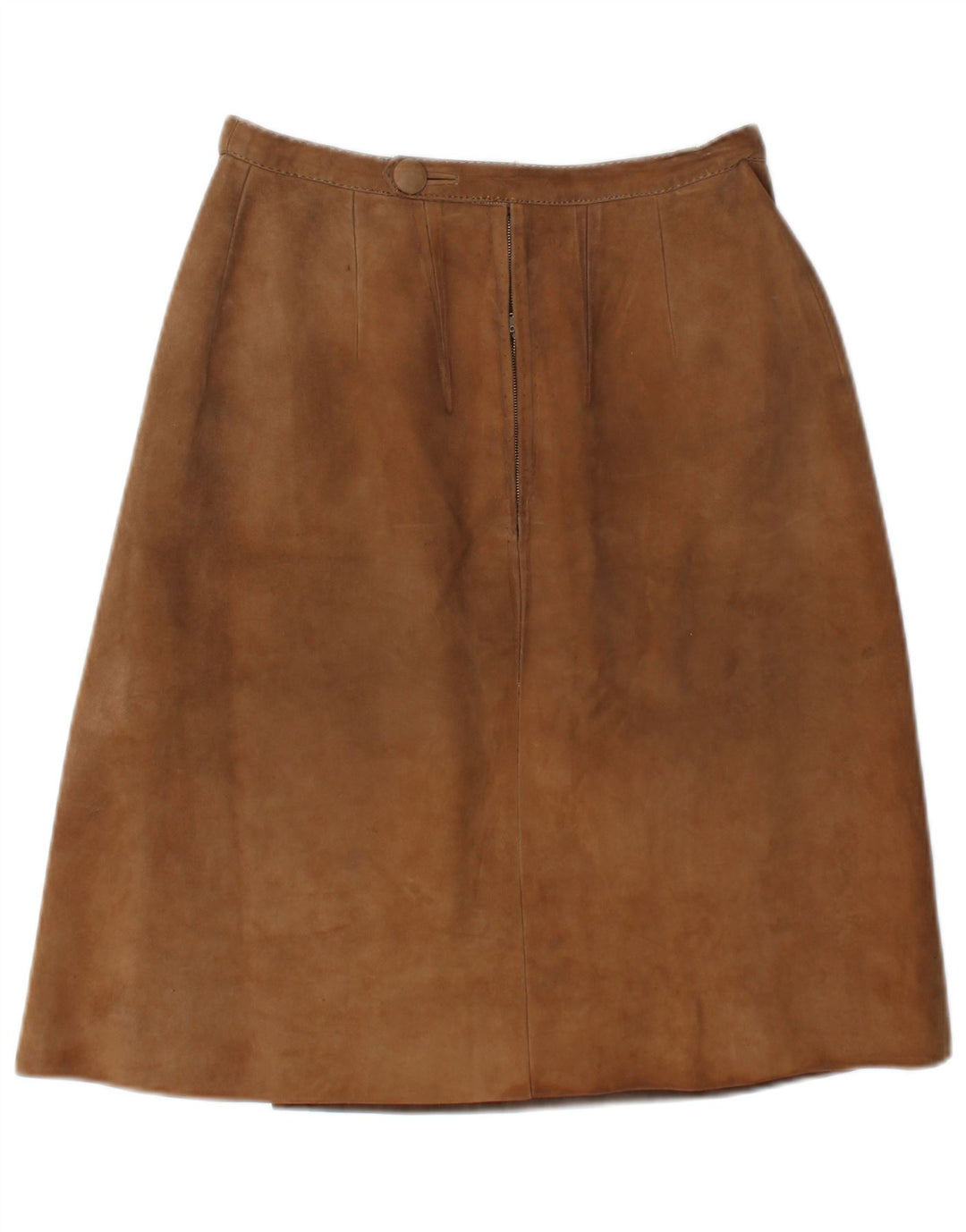 Saia feminina vintage de camurça W26 pequena bege