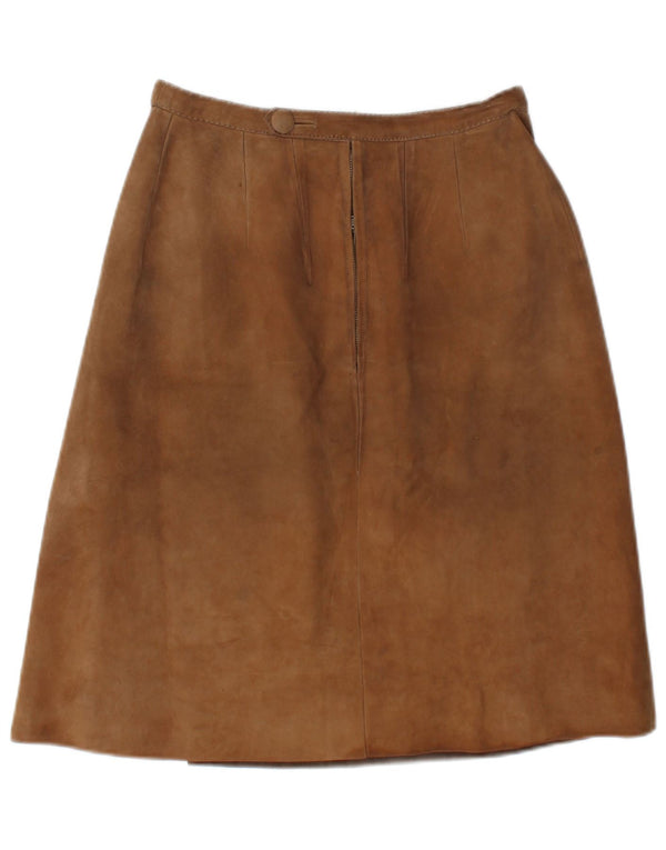 Saia feminina vintage de camurça W26 pequena bege