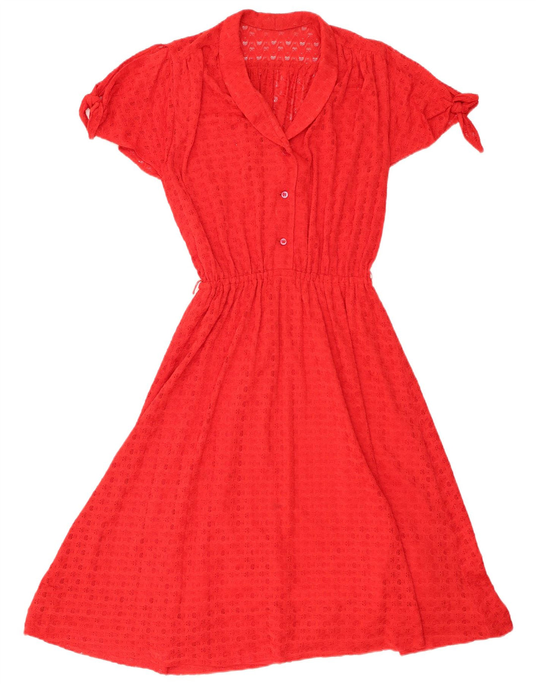 Vestido vintage feminino linha A UK 8 pequeno vermelho