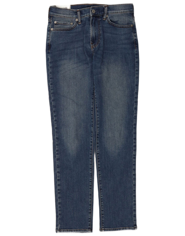 Abercrombie & Fitch Mens Slim Straight Jeans W29 L32 Azul Algodão