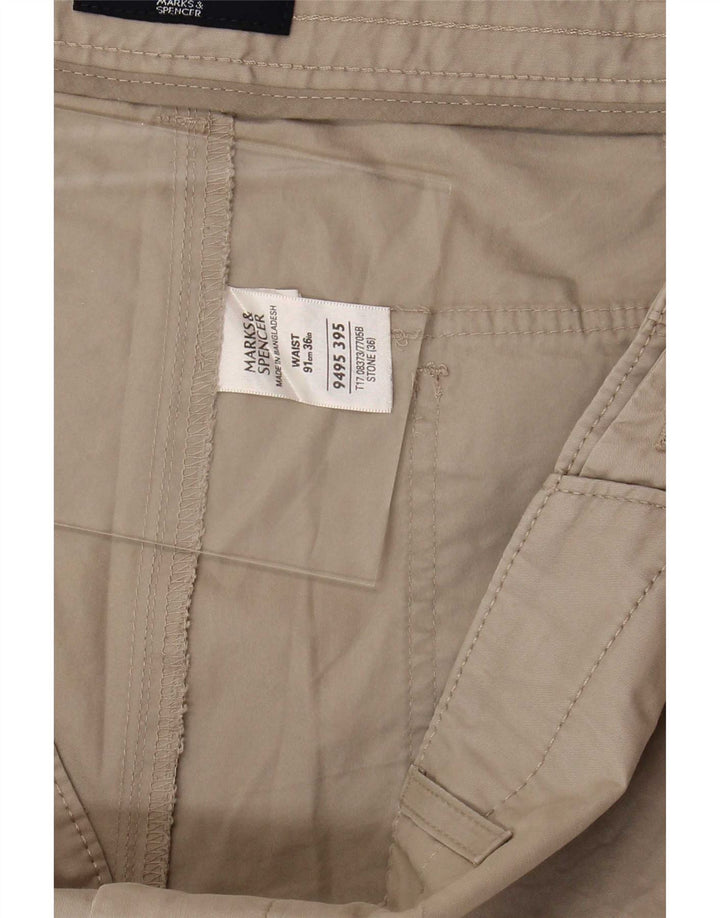 Bermuda masculina Marks & Spencer grande W36 algodão bege