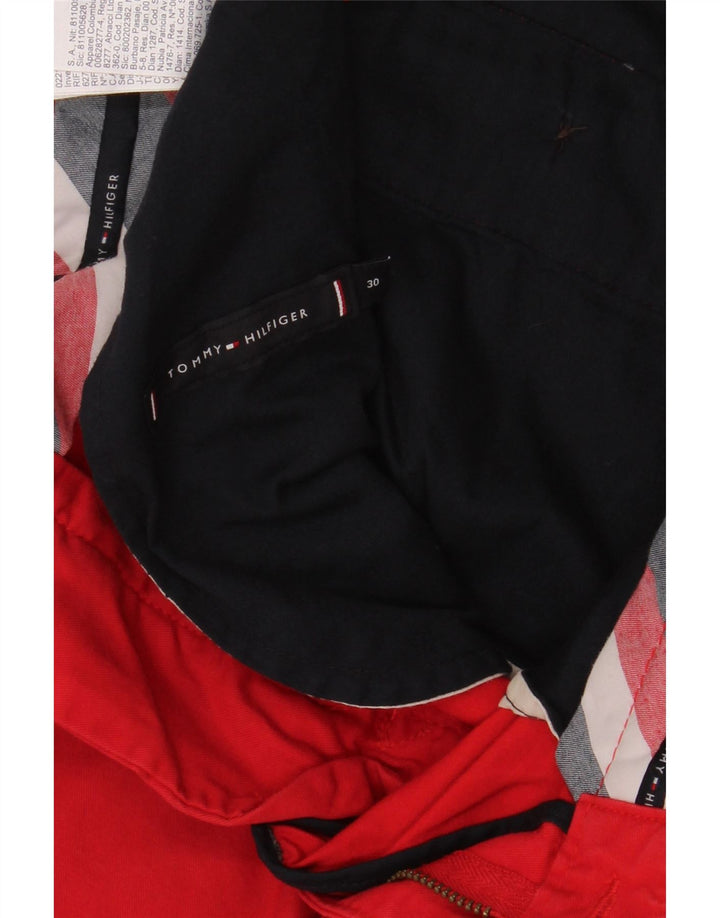 Tommy Hilfiger Mens Chino Shorts W30 Médio Algodão Vermelho