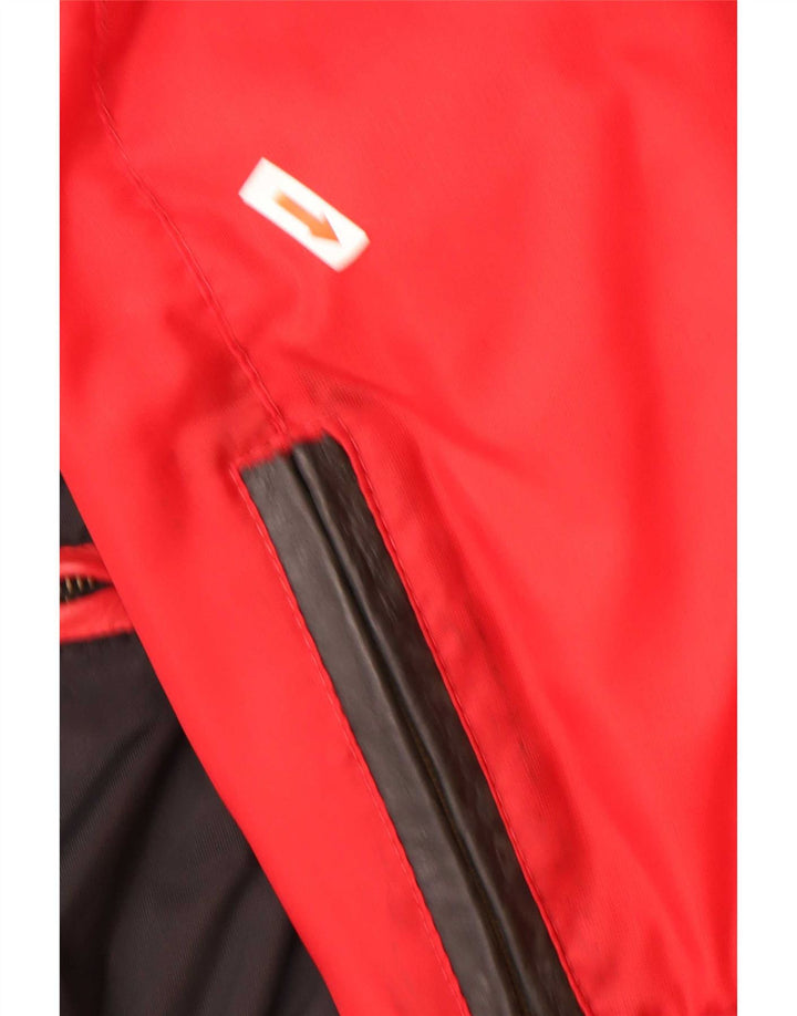 Jaqueta bomber masculina vintage UK 42 XL poliamida colorblock vermelha