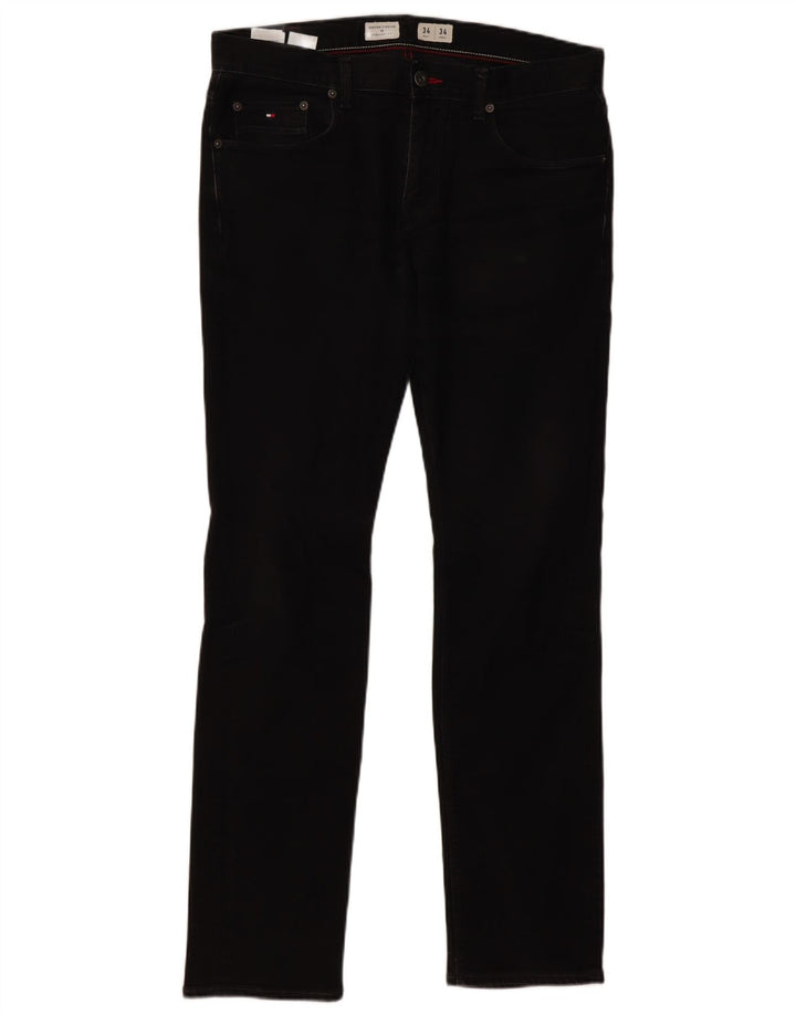 TOMMY HILFIGER Masculino Denton Straight Jeans W34 L34 Algodão Preto