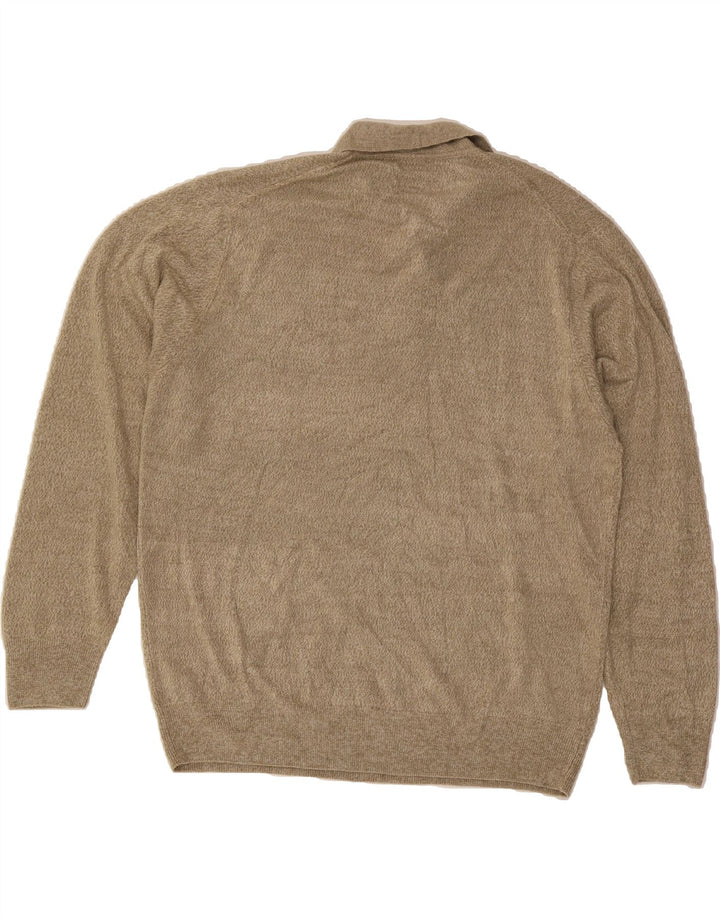 DOCKERS Mens Polo Neck Jumper Sweater 2XL Beige Acrylic Vintage Dockers and Second-Hand Dockers from Messina Hembry 