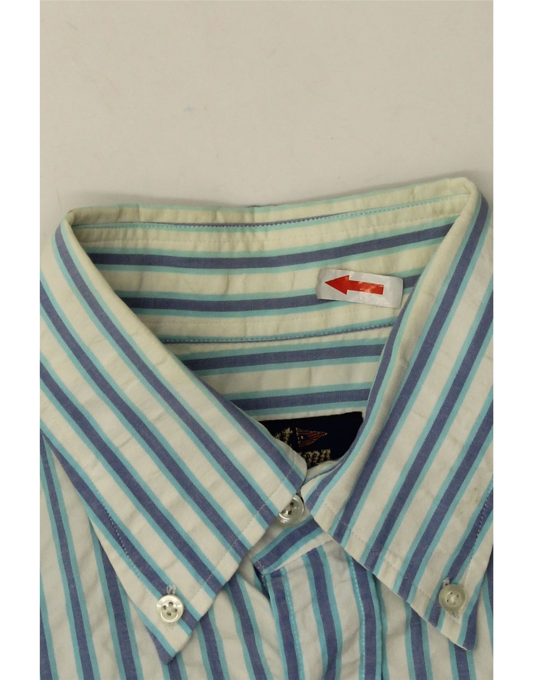 Camisa masculina Best Company grande algodão listrado azul