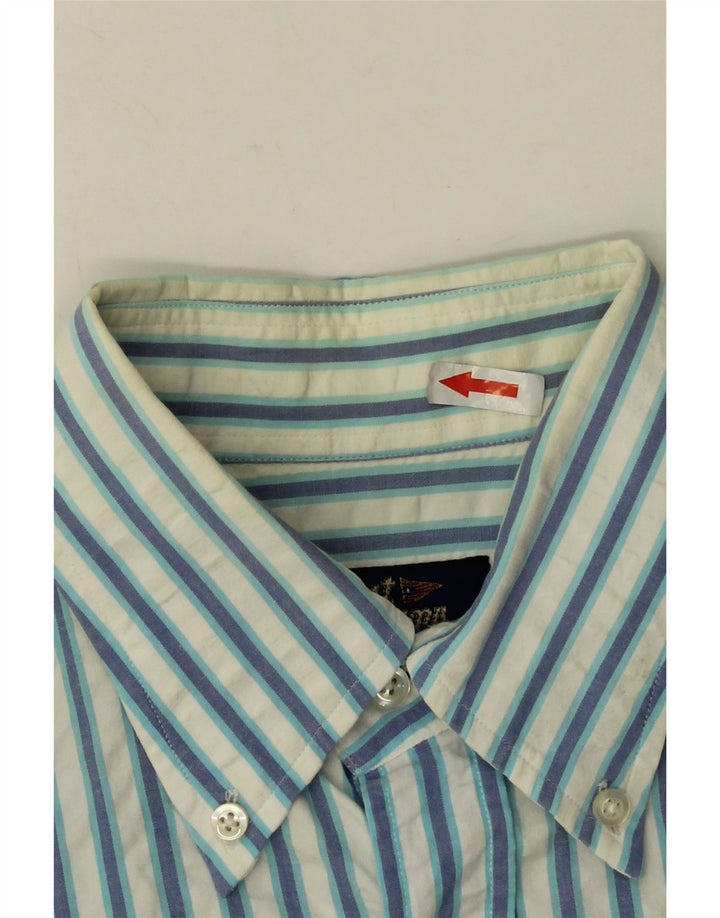 Camisa masculina Best Company grande algodão listrado azul